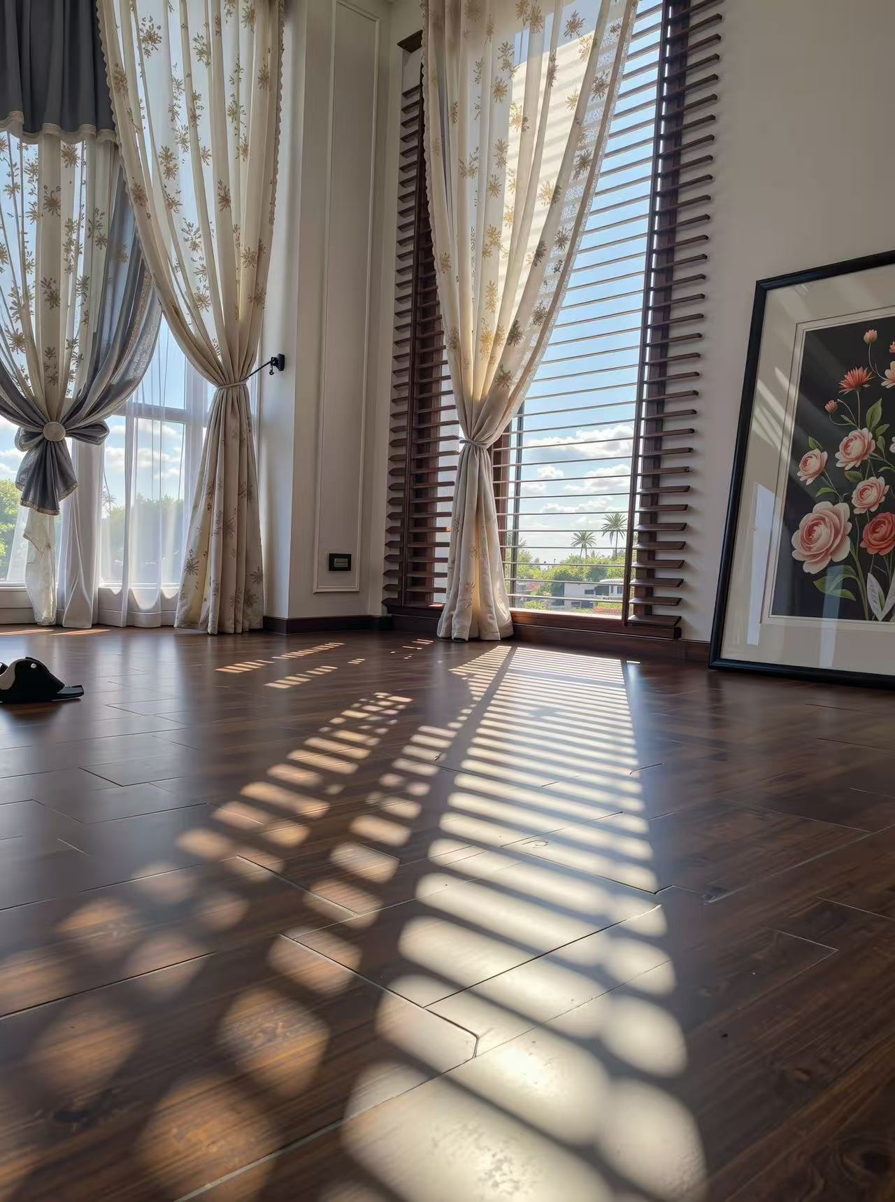 Wooden shutter curtain