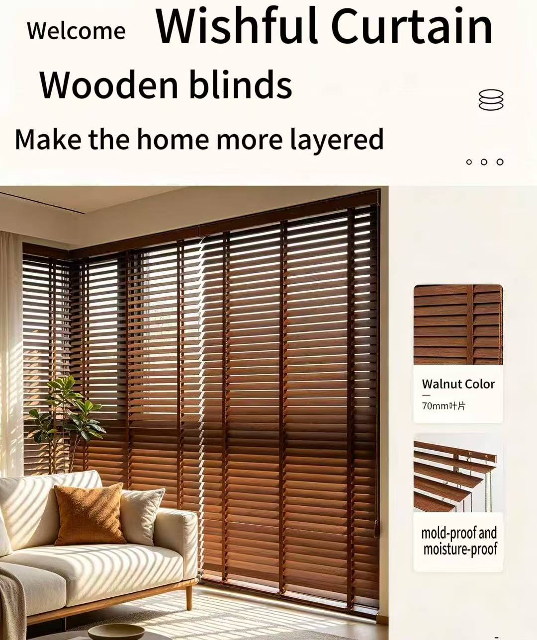 Wooden shutter curtain